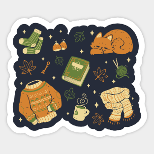 Cozy Autumn Things Sticker